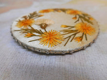 Load image into Gallery viewer, SOLD.....A pale blue silk pin cushion disc with embroidery. c 1830
