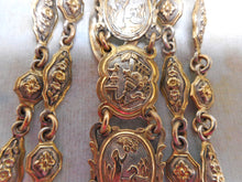 Load image into Gallery viewer, A white metal chatelaine with painted porcelain plaques. c1870 a/f
