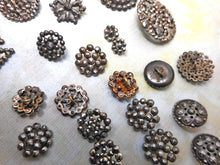 Load image into Gallery viewer, A mixed lot of steel studded buttons plus a Deco design.