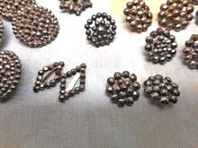 Load image into Gallery viewer, A mixed lot of steel studded buttons plus a Deco design.