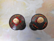 Load image into Gallery viewer, Two rare Tartan Ware cotton reels. c1850. (B)