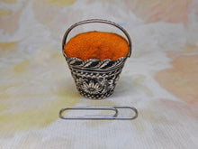 Load image into Gallery viewer, SOLD……..A silver pin cushion in the form of a basket. c1830