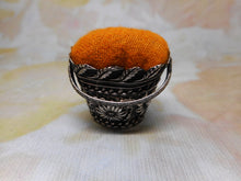 Load image into Gallery viewer, SOLD……..A silver pin cushion in the form of a basket. c1830