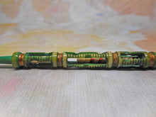 Load image into Gallery viewer, A fine dyed green bone bobbin -a church window. Mid 19thc