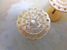 Load image into Gallery viewer, A pair of pretty pearl topped cotton reel holders. c1850