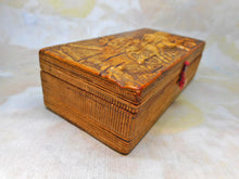 Load image into Gallery viewer, A birch bark box embossed with a scene. N. Europe. c1880