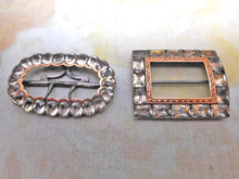 Load image into Gallery viewer, Two Georgian paste set silver buckles. c1800