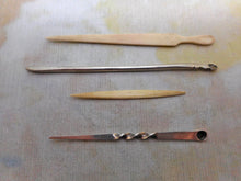 Load image into Gallery viewer, Four old tooth picks. c1780 and c1820.