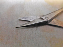 Load image into Gallery viewer, A pair of rare folding steel chatelaine scissors. c1840