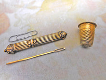 Laden Sie das Bild in den Galerie-Viewer, Three French silver gilt sewing tools c1840.
