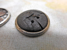 Load image into Gallery viewer, Two old silver buttons-filigree and mock filigree.