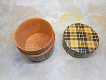 Load image into Gallery viewer, An unusual tartan Ware cotton reel / spool box. Cluny McPherson. c1860