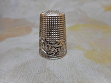Load image into Gallery viewer, A French Art Nouveau silver thimble- Woman with flower. c1900