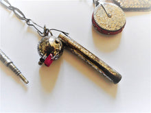 Load image into Gallery viewer, SOLD…….A long, decoratively engraved, cut steel chatelaine with six appendages. c 1850.