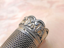 Load image into Gallery viewer, A French silver thimble with applied border. c 1870