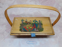 Charger l'image dans la galerie, A small painted basket with an oriental scene. c 1800