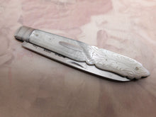 Load image into Gallery viewer, A Victorian folding fruit knife hall marked 1879 on the silver blade.