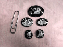 Load image into Gallery viewer, Five antique porcelain classical sulphides encased in glass. c1800