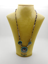 Load image into Gallery viewer, A native American Zuni necklace in silver and enamel. 20thc