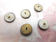 Load image into Gallery viewer, Five passementerie silk and bead covered buttons. c1920