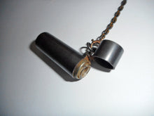 Load image into Gallery viewer, Antique ‘dance chatelaine'- oxidized steel with lucky 4 leaf clovers. c1870