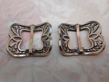 Load image into Gallery viewer, A pair of paste set silver shoe buckles. Early 19thc