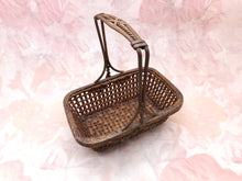 Load image into Gallery viewer, A small French wicker basket with ormolu trim. 19thc