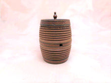 Load image into Gallery viewer, A painted Tunbridge Ware cotton barrel. c 1800