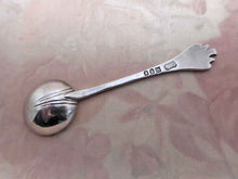 Load image into Gallery viewer, An unusual Britannia standard silver mustard spoon with crest.