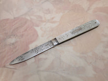 Load image into Gallery viewer, SOLD…..An engraved folding fruit knife.  Birmingham 1854