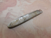 Load image into Gallery viewer, A Georgian folding fruit knife with engraved pearl sides. c 1800