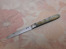 Load image into Gallery viewer, SOLD……A Georgian folding fruit knife with engraved pearl sleeves. c 1800