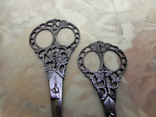 Load image into Gallery viewer, SOLD…  Two pairs of Italian cut steel scissors. c 1900
