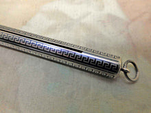 Load image into Gallery viewer, SOLD…..A silver cedar pencil holder with blackened niello decoration. c 1930