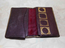 Load image into Gallery viewer, A Victorian leather stamp case with gold tooled 'stamps'. c 1880