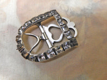 Charger l'image dans la galerie, An antique silver stock buckle set with pastes. 18th century.