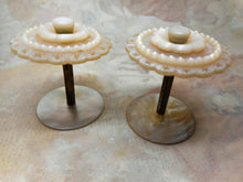 Charger l'image dans la galerie, A pair of good quality carved pearl reels / spools. c 1840