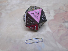 Load image into Gallery viewer, SOLD…….A patch pin cushion made of triangles of silk. c1860