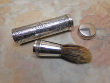 Load image into Gallery viewer, An engraved silver shaving brush. London 1859