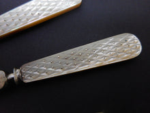 Load image into Gallery viewer, A set of four mother of pearl handled tools. c1840