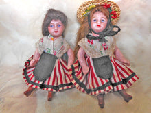 Load image into Gallery viewer, Two little French dolls. c 1910