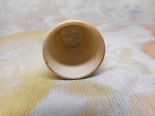 Load image into Gallery viewer, A blush ivory Worcester porcelain thimble painted with a redstart. c1870.
