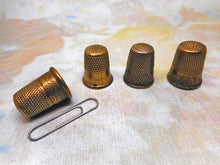 Load image into Gallery viewer, Four decorative brass thimbles. c1870
