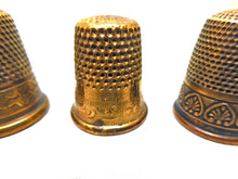 Load image into Gallery viewer, Four decorative brass thimbles. c1870
