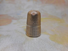 Load image into Gallery viewer, A silver thimble with engine turned decoration. English c1860
