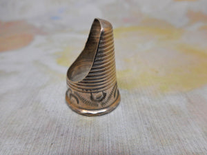 A silver thimble guard. English.  c1850