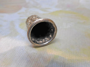 An unmarked Indian silver thimble. c 1880