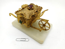 Load image into Gallery viewer, A French gilt metal novelty wheelbarrow trinket box. c1860.
