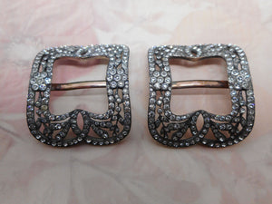 A pair of paste set shoe buckles. 19thc