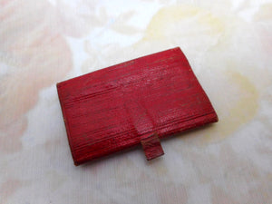 A small, fitted red leather hussif. Georgian. c 1800